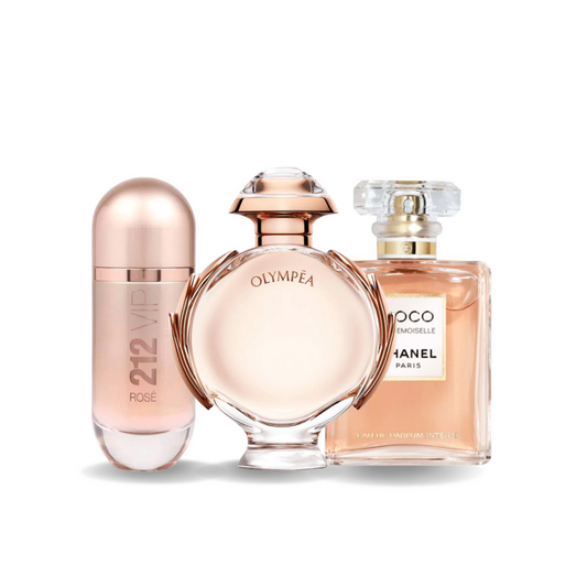 Комплект от 3 парфюма Carolina Herrera 212 VIP ROSÉ, Paco Rabanne OLYMPÉA e Chanel COCO MADEMOISELLE
