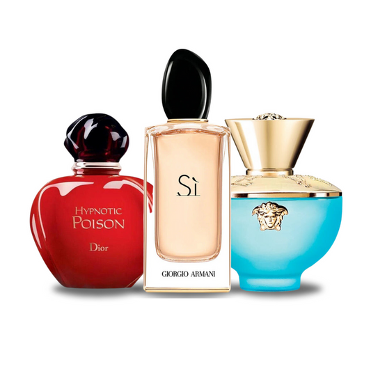 Комплект от 3 парфюма Dior HYPNOTIC POISON, Giorgio Armani SÌ e Versace DYLAN TURQUOISE 100ml